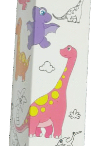 لفة ورق رسم للاطفال ، لفة ورق فني بلون ابيض غير لامع، ورقة واحدة، مثالية للرسم والرسم والحرف اليدوية وهدية لحفلات اعياد الميلاد للاطفال (حديقة الديناصورات )